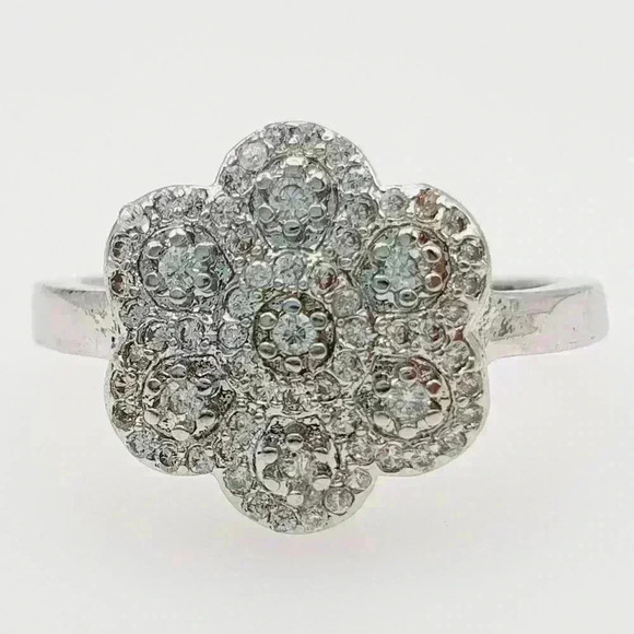 🔥925 Silver Plated Designer Fancy Flower Ring For Woman, GPMB1513 - Picture 1 of 2
